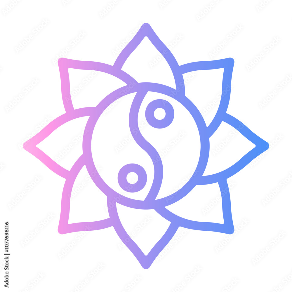 yin yang Line Gradient Icon yin yang Line Gradient Icon