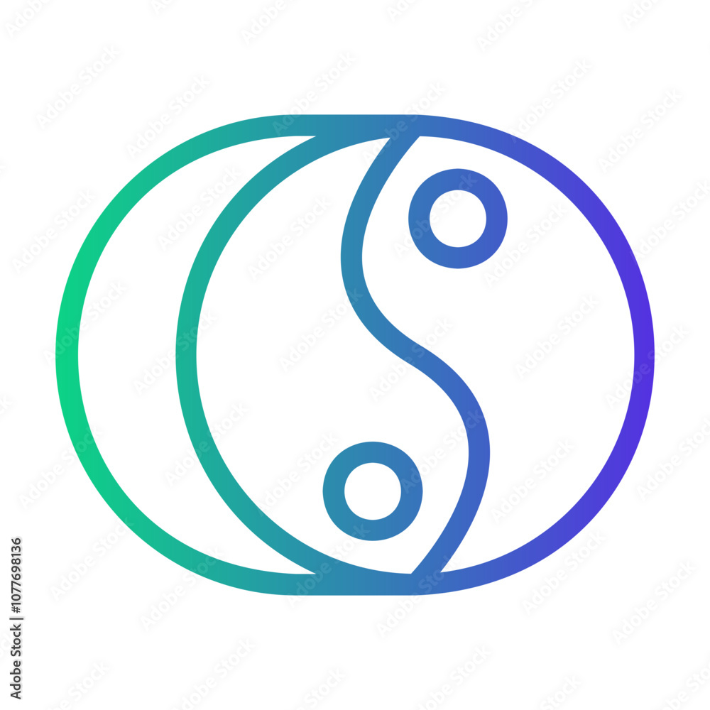 yin yang Line Gradient Icon yin yang Line Gradient Icon