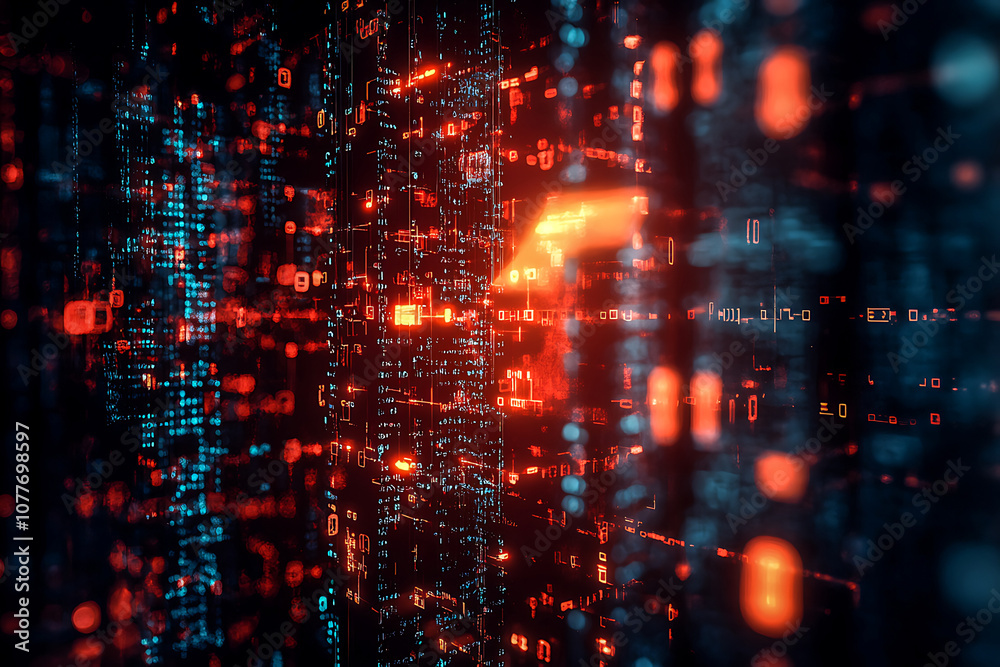 This digital background is ideal for various applications such as tech processes, neural networks, artificial intelligence, data transfer, security, digital storage, multimedia presentations, scientif This digital background is ideal for various applications such as tech processes, neural networks, artificial intelligence, data transfer, security, digital storage, multimedia presentations, scientif