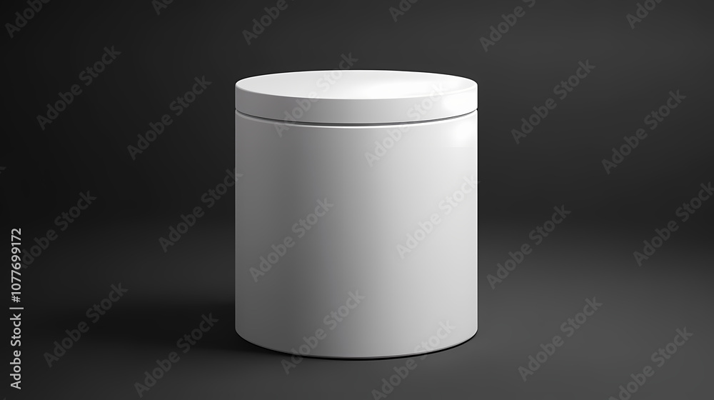 White cylinder pedestal a minimal 3d stand to display products in monochrome. Monochrome. Illustration White cylinder pedestal a minimal 3d stand to display products in monochrome. Monochrome. Illustration