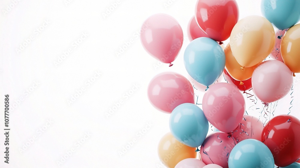 Colorful Party Balloons Isolated on a White Background Perfect for Celebrations, Events, and Festive Occasions with a Vibrant Touch Colorful Party Balloons Isolated on a White Background Perfect for Celebrations, Events, and Festive Occasions with a Vibrant Touch