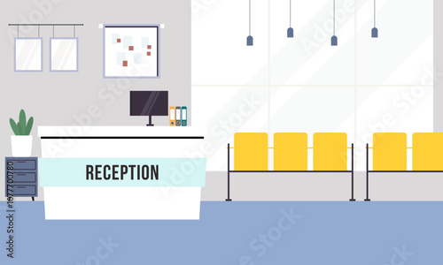 Hospital reception concept illustration vector