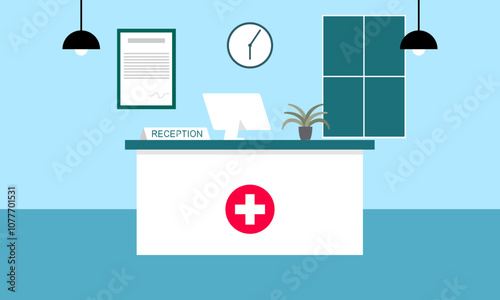 Hospital reception concept illustration vector