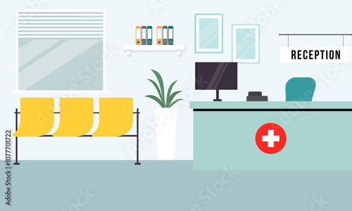 Hospital reception concept illustration vector