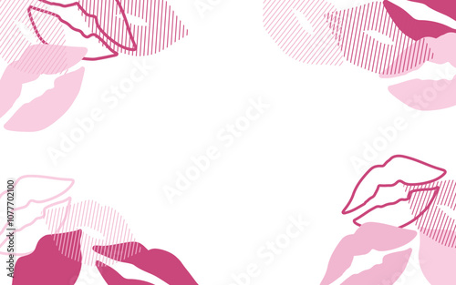 Minimalist Pink and Red Lips Pattern for Love Theme Project. Perfect for creating greeting cards, social media graphics, and event backgrounds that need a subtle yet captivating romantic vibe