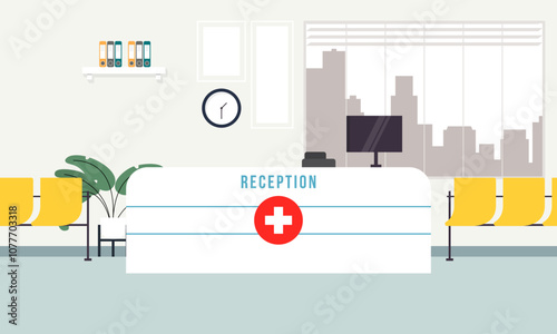 Hospital reception concept illustration vector