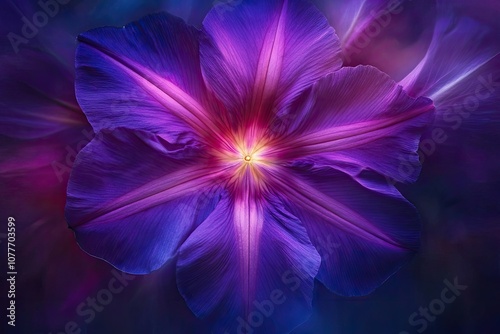 Close-up of a Vibrant Purple Morning Glory Flower