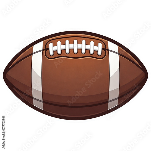 Football is shown in a cartoon style sticker design