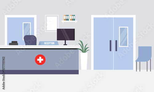 Hospital reception concept illustration vector