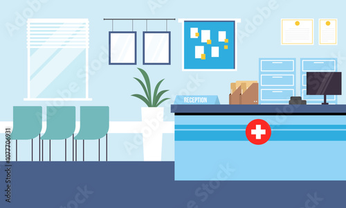 Hospital reception concept illustration vector
