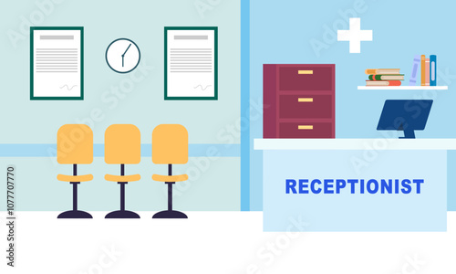Hospital reception concept illustration vector