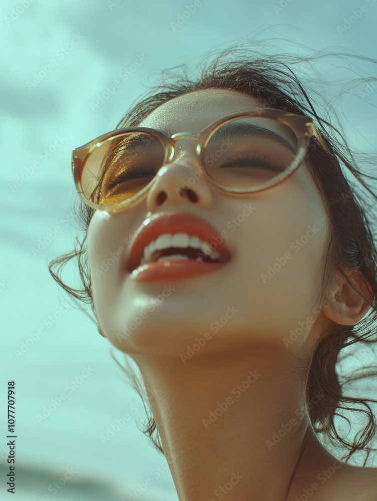 Radiant Summer Smile: A Carefree Vacation Moment Radiant Summer Smile: A Carefree Vacation Moment