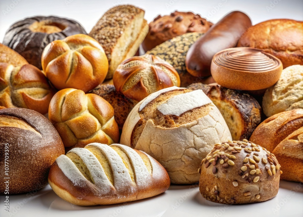 Tilt-shift photography highlights monochrome cartoon breads in round, brick, and oblong shapes, set against a white background, inspiring creativity in baking and culinary arts. Tilt-shift photography highlights monochrome cartoon breads in round, brick, and oblong shapes, set against a white background, inspiring creativity in baking and culinary arts.