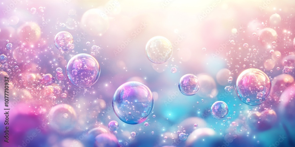Abstract background blue pink gradient filled multiple bubbles a collection of water Abstract background blue pink gradient filled multiple bubbles a collection of water