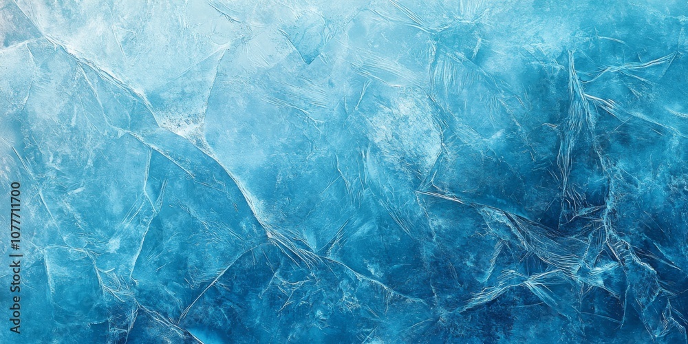 Obraz premium Abstract background textured icy surface color deep vibrant Beautiful winter natural blue