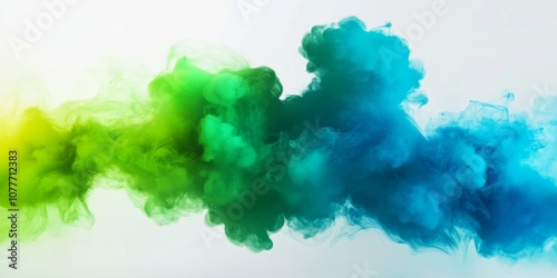 Abstract digital art piece that appears to be blue green smoke photo