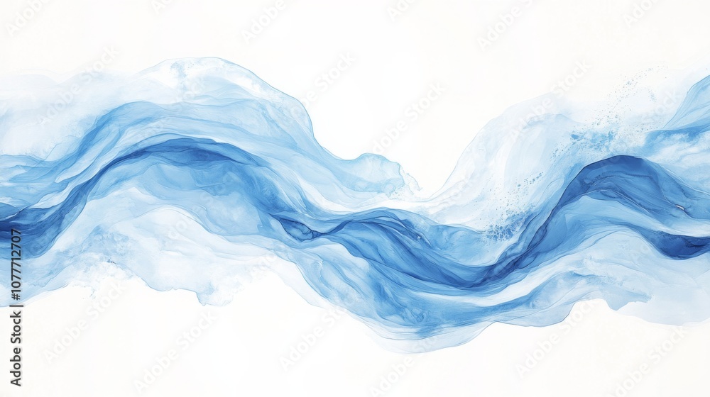 Abstract painting white background made up different shades ocean water wave copy Abstract painting white background made up different shades ocean water wave copy