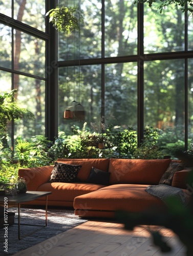 Modern Indoor Greenhouse Living Room