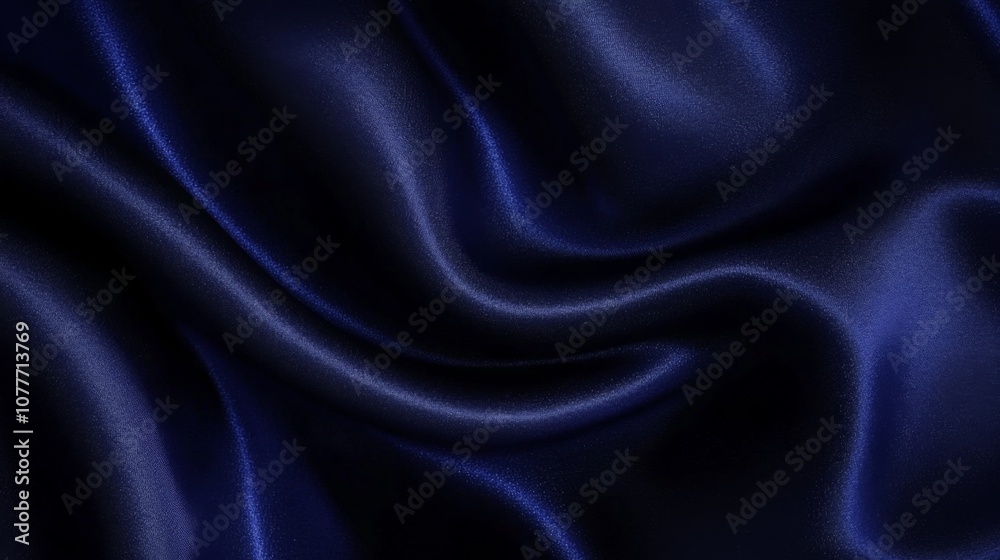 Close-up dark blue fabric smooth elegant texture appears Abstract background