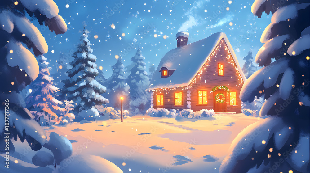 Fototapeta premium Christmas Cards Flat illustration