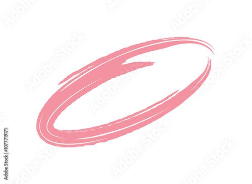 pink circle geometric shape in brush stroke