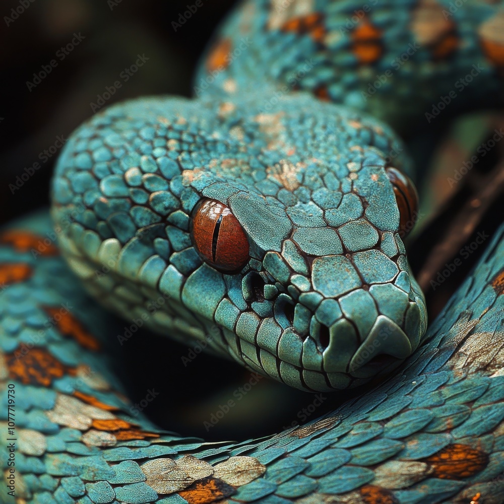 Fototapeta premium close up of a green snake