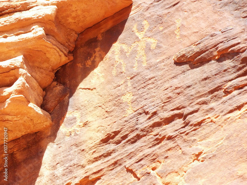 Valley of Fire is one of the most incredible natures wonder of Southern Nevada with plenty of red rocks and ancient petroglyphs    photo