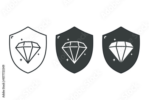 Jewelry shield icon. illustration vector