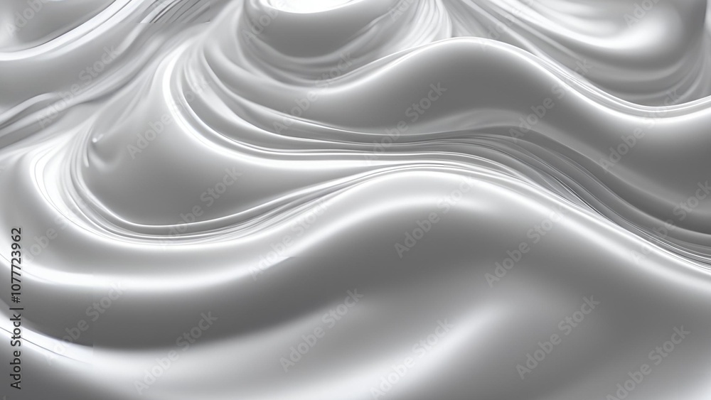Fototapeta premium Pure white waves create a seamless blend with the minimalist background, embodying simplicity and elegance, Abstract background.