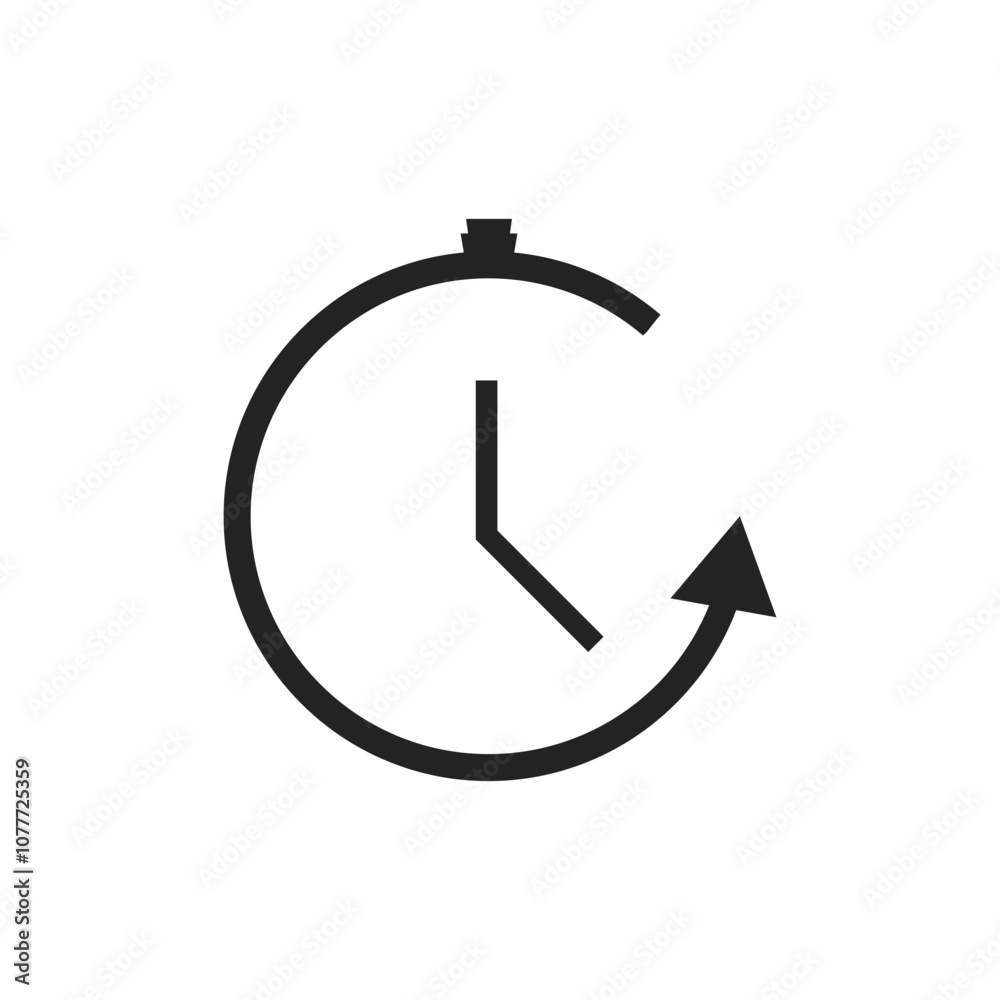 Running out of time. Don't waste time clock watch concept vector icon isolated on white