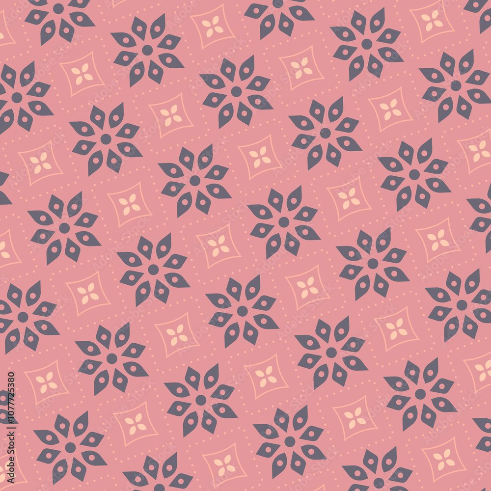 Flower geometric pattern Seamless background Ornament for fabric Flower geometric pattern Seamless background Ornament for fabric