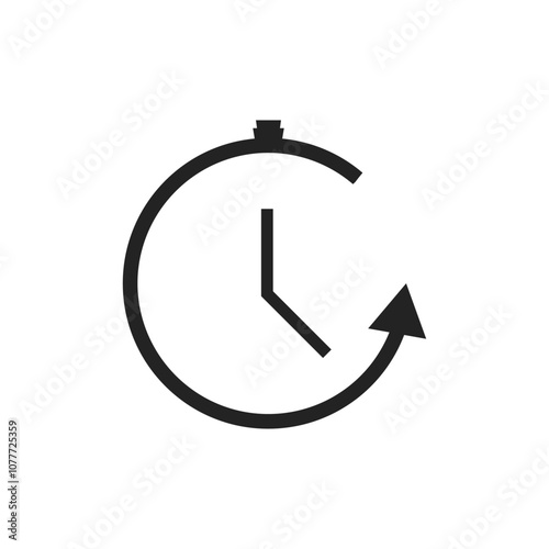 Running out of time. Don't waste time clock watch concept vector icon isolated on white