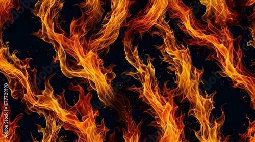 Bright and dynamic fire flames cut out.generative.ai 