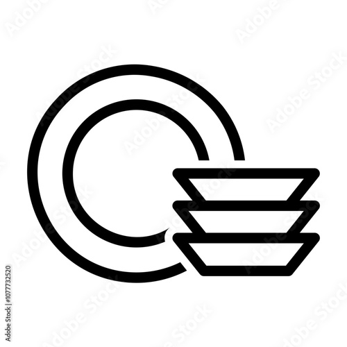 dishes Line Icon