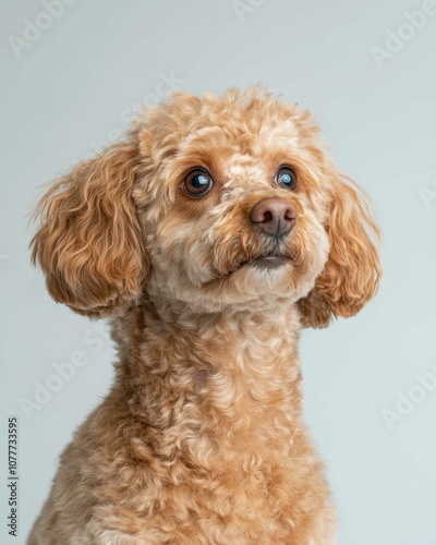 Elegant Poodle Portrait with Curly Coat and Expressive Eyes, Perfect for Pet Lovers and Dog Show Enthusiasts