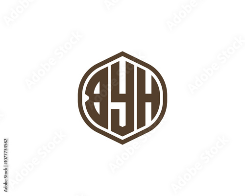 BYH Logo design vector template. BYH photo