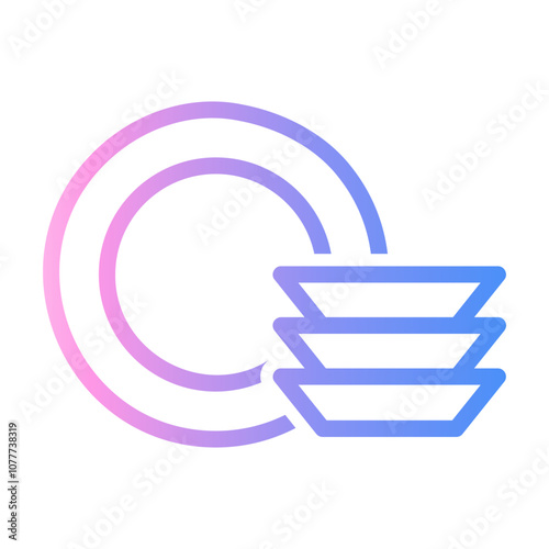 dishes Line Gradient Icon