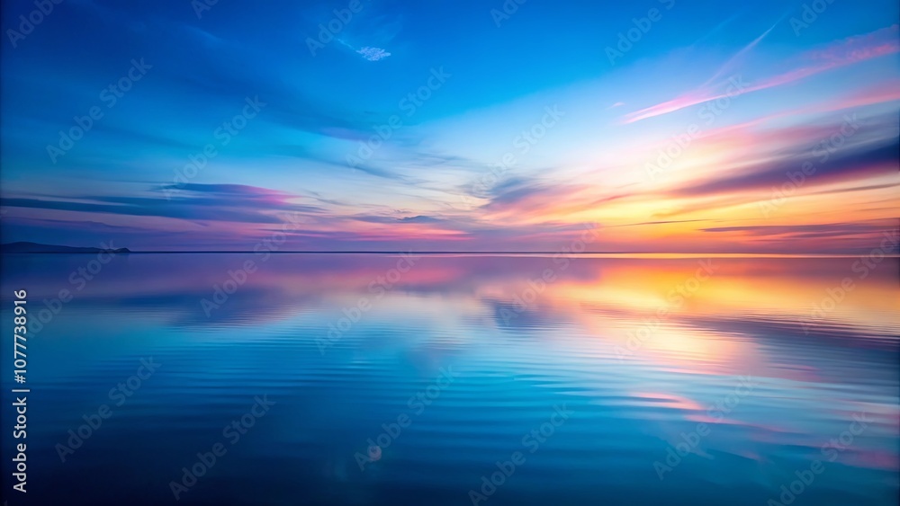 A Tranquil Reflection of a Colorful Sunset Over a Still Body of Water A Tranquil Reflection of a Colorful Sunset Over a Still Body of Water