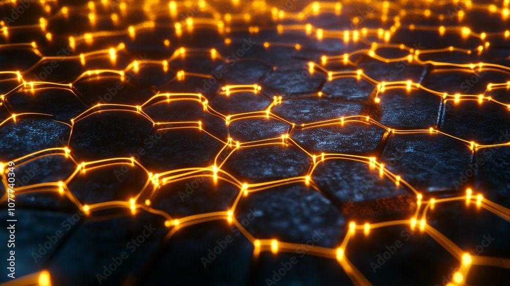 Abstract Hexagon Pattern with Glowing Lines Abstract Hexagon Pattern with Glowing Lines