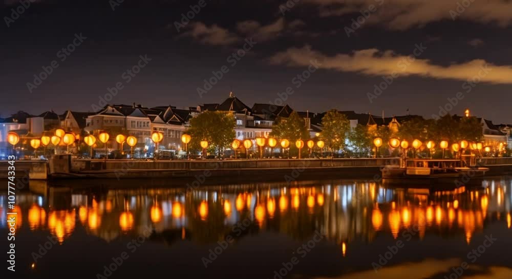 Lanterns Reflecting on the City Riverside Lanterns Reflecting on the City Riverside