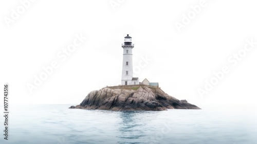 Lighthouse on a Rocky Island