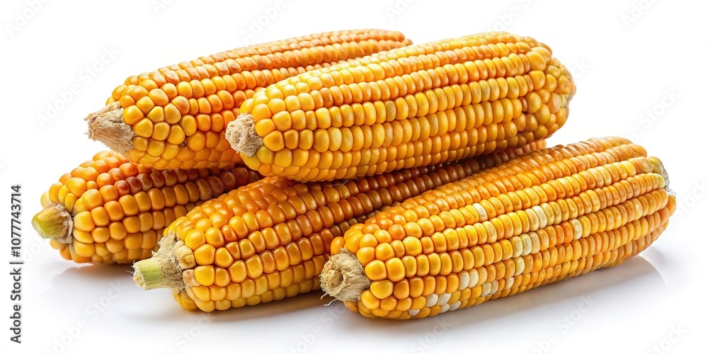 Close-up maize cob, low light, isolated with clipping path. Close-up maize cob, low light, isolated with clipping path.
