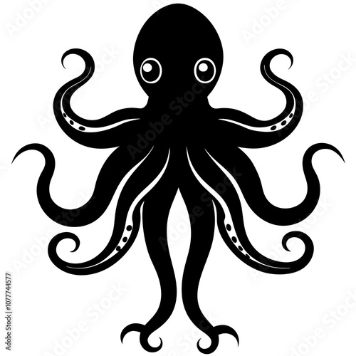 Octopus vector silhouette art illustration photo