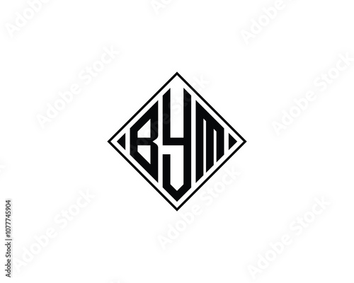 BYM logo design vector template. BYM