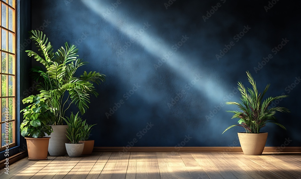 Inviting Living Space with Elegant Green Plants Illuminated by Soft Sunlight in Cozy Interior : Generative AI Inviting Living Space with Elegant Green Plants Illuminated by Soft Sunlight in Cozy Interior : Generative AI