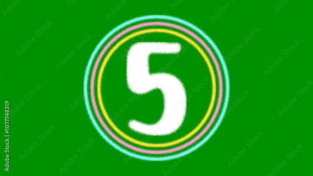 countdown animation in 10 seconds inside of a circular rainbow on green screen background. suitable for children's learning. green screen background countdown animation in 10 seconds inside of a circular rainbow on green screen background. suitable for children's learning. green screen background