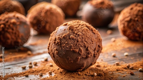 Creamy and decadent homemade cream cheese and dark chocolate truffle rolled in cocoa powder