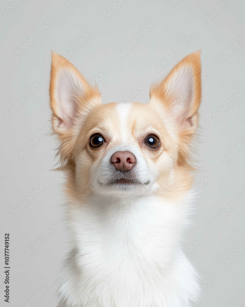 Chihuahua Close-Up Portrait with Alert Expression and Large Ears, Ideal for Pet Lovers and Small Dog Enthusiasts
Chihuahua Close-Up Portrait with Alert Expression and Large Ears, Ideal for Pet Lovers and Small Dog Enthusiasts