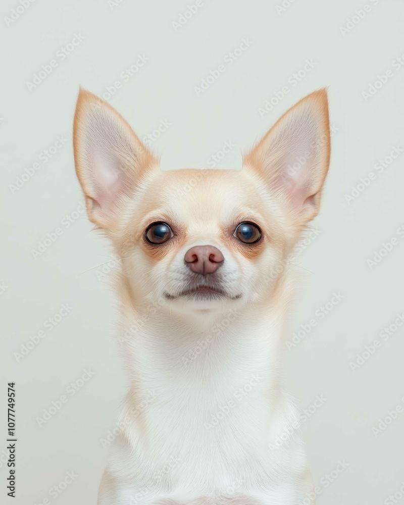 Chihuahua Close-Up Portrait with Alert Expression and Large Ears, Ideal for Pet Lovers and Small Dog Enthusiasts
Chihuahua Close-Up Portrait with Alert Expression and Large Ears, Ideal for Pet Lovers and Small Dog Enthusiasts