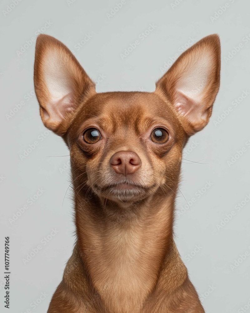 Chihuahua Close-Up Portrait with Alert Expression and Large Ears, Ideal for Pet Lovers and Small Dog Enthusiasts
Chihuahua Close-Up Portrait with Alert Expression and Large Ears, Ideal for Pet Lovers and Small Dog Enthusiasts